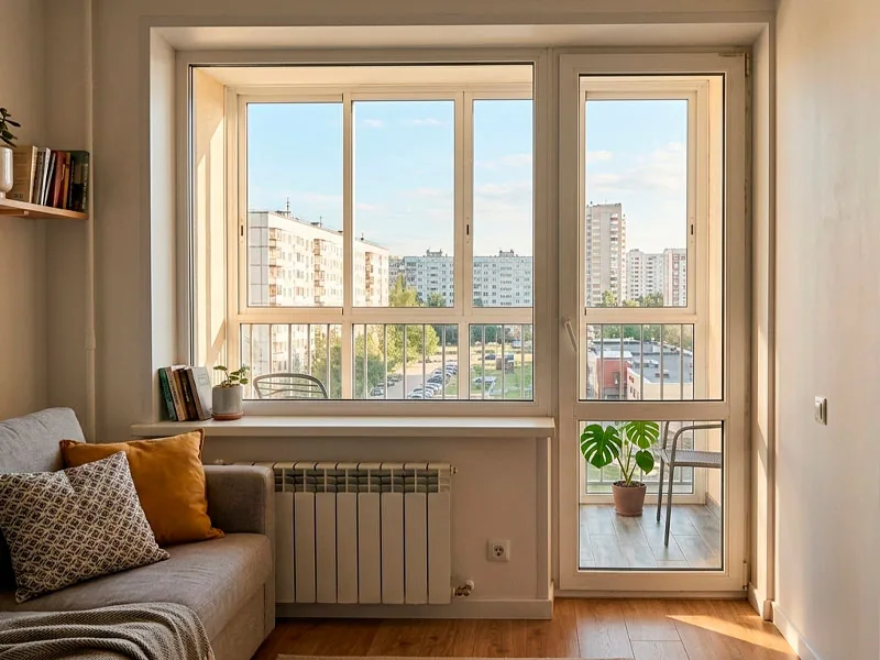 Балконная дверь с панорамным остеклением